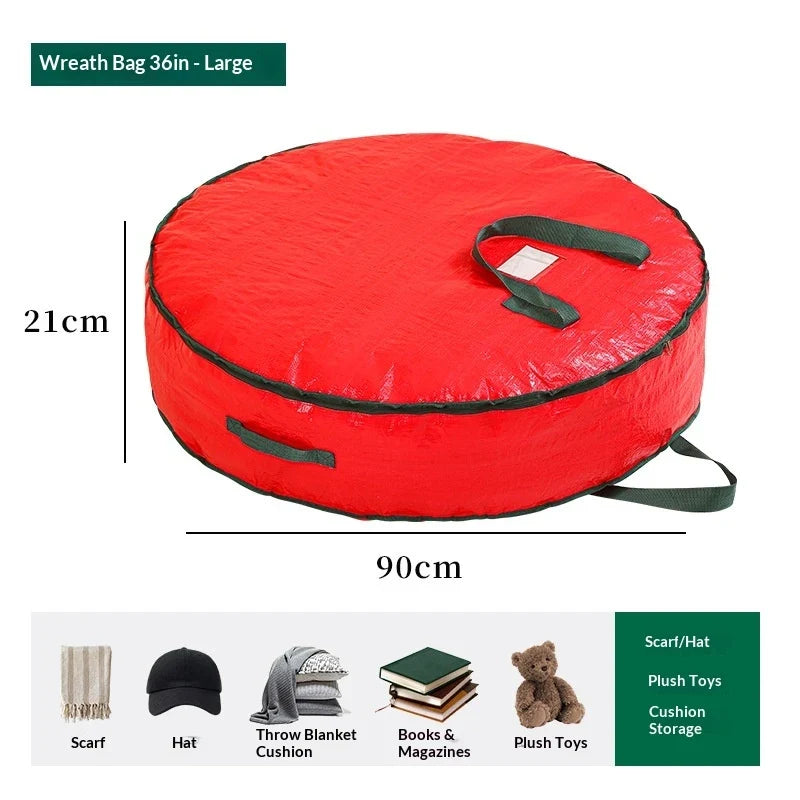 Wreath Storage Bag with Dual Zipper Closure and Handles for Christmas Decoration Organization - Image 15
