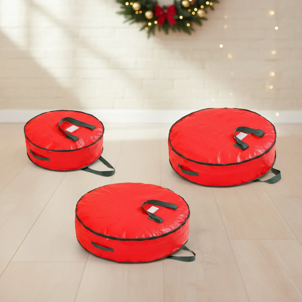 Wreath Storage Bag with Dual Zipper Closure and Handles for Christmas Decoration Organization - Image 5